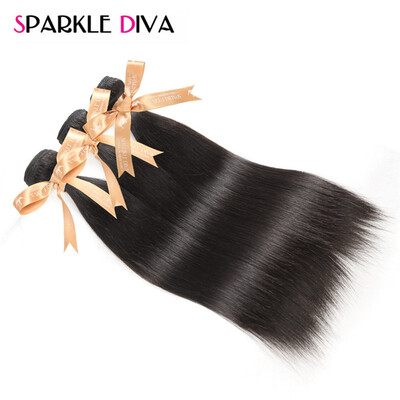 

Sparkle Diva Brazilian Virgin Hair Straight Human Hair Bundles 100% Unprocessed 3 Piece Hair Extension 8-28 Inch Free shipping