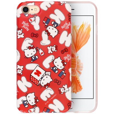 

Hello Kitty Apple 78 Phone Case iPhone7 8 Cartoon Case All-In-One Silicone Shockproof Soft Shell 47 &quotCotton Candy Hello Kitty Red