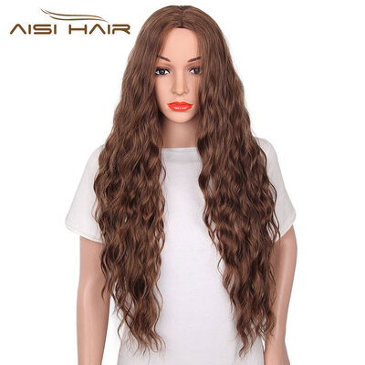 

AISI HAIR Синтетический кудрявый красный черный Темно-коричневый и ломбер Светлые волосы длинные Парики для женщин