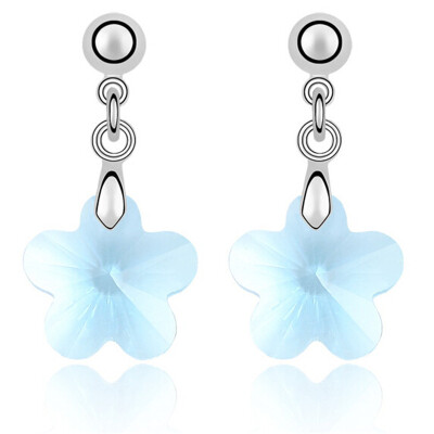 

Австрийский хрустальный цветок мотается серьгами для женщин Silvet Color Drop Earrings Fashion Jewelry Friendship Party Gift .3658