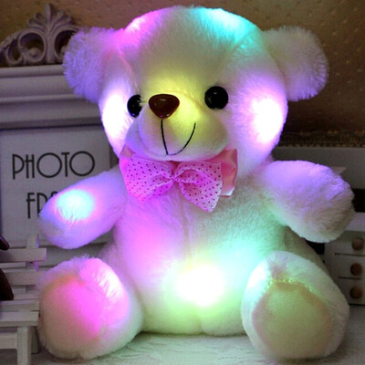

ночью свет LED вспышка мягкие плюшевые медведь мягкие куклы игрушка Xmas день рождения валентина подарки