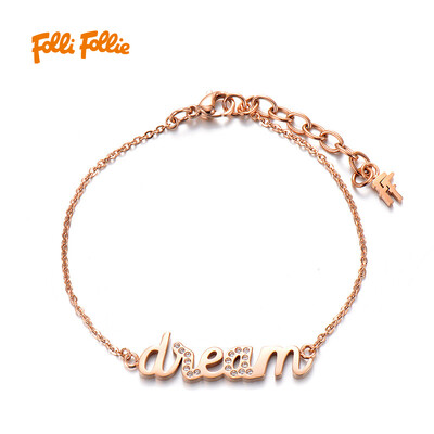 

Folli Follie Fu Li Fu Li WORDING series rose gold DREAM letter bracelet 3B16T014RC