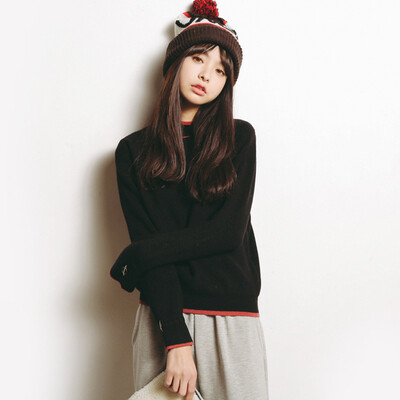 

City Plus CITYPLUS 2017 Winter New Literature Women&39s College Wind round collar package core yarn sweater wild long-sleeved sleeve sweater CWYC17T165 apricot