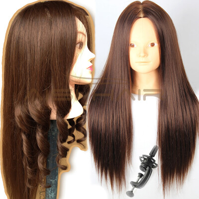 

Cosmetology Mannequin Heads with Hair Mannequin Head Brown Maniqui Maniquies Women Female no Makeup Training Hairstyle Cutting