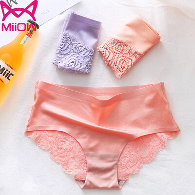 

Cat (MiiOW) [3] ladies underwear female hollow lace briefs pants hip hip sexy transparent women's underwear XL