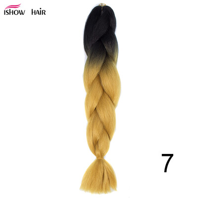 

Silky Strands 24 100g Ombre Synthetic Braiding Hair Extensions For Crochet Braids Kanekalon Jumbo Braids Two Tone Ombre Color 1p