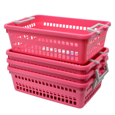 

JEKO&JEKO kitchen plastic finishing storage basket 4 Pack toy snack storage basket file desktop rack Japanese style Baina basket extra large red SWB-6098