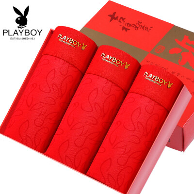 

Playboy Red Panties Cotton Boxer Shorts 3 Gift Box Men&39s Big Red