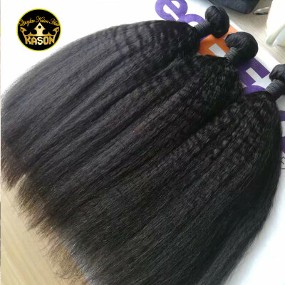 

Kason Peruvian Virgin Hair Kinky Straight Italian Yaki 3 Bundles Unprocessed Human Peruvian Virgin Hair No Tangle No Shedding