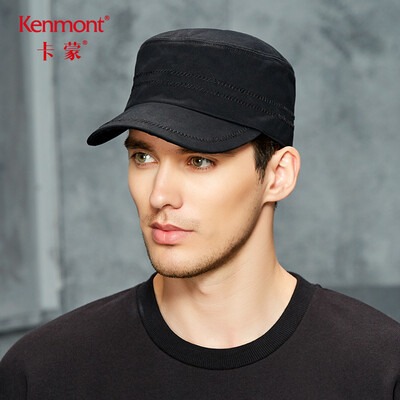 

Kenmont km-2643 black flat cap mens youth spring&autumn outdoor short caps dad hat winter cotton military cap black adjustable