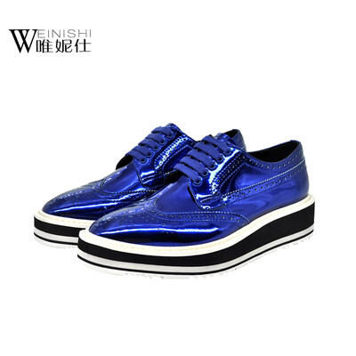 

New paragraph autumn 2017 womens shoes fashion white shoes round head cowhide with flat casual shoes