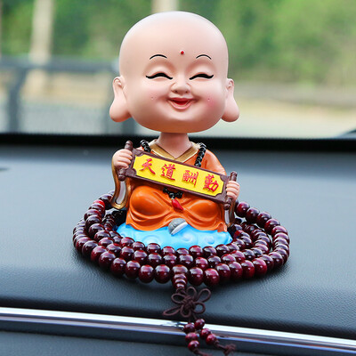 

Biaz car ornaments pendant cartoon creative shaking head small monk ornaments ornaments BHS01 car supplies interior decorations cute doll Maitreya smooth sailing