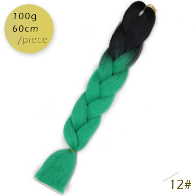 

AISI HAIR Ombre Kanekalon Braiding Hair Extensions 24inch 100g Synthetic Jumbo Braids Hair Fiber Pink Purple Blue Green 1pce