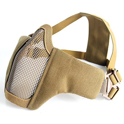 

Half Face Lower Foldable Mesh Adjustable Tactical Metal Steel Mask for AirsoftHuntingShooting