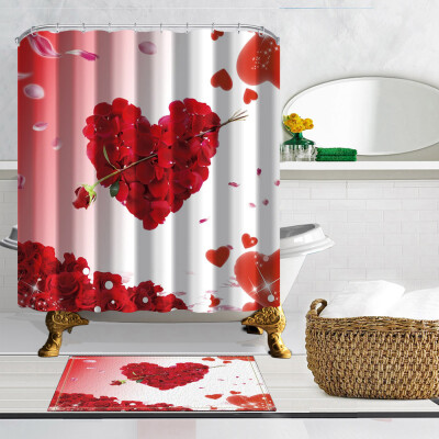 

71 X 71 Inch digital printing Anti Bacterial Waterproof Polyester Shower Curtain set