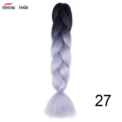 

Silky Strands 24'' 100g Ombre Synthetic Braiding Hair Extensions For Crochet Braids Kanekalon Jumbo Braids Two Tone Ombre Color 1p