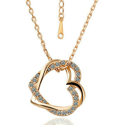 

yoursfs ® 18k rose позолоченные сердце в сердце pandents ожерелье использовать австрийский кристалл модные украшения