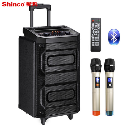 

Shinco F11 square dance audio outdoor bar speaker high power Bluetooth portable card player dual microphone 10 inch