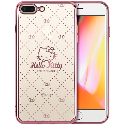 

7/8 Plus Hello Kitty Apple, телефон оболочка iPhone7 / 8 Plus мультфильм сопротивление прозрачного падения защитный рукав оболочка покрытие 5,5 дюймов QUILTED ветра