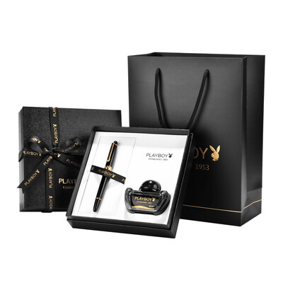 

Playboy PLAYBOY Prelude Pure Black Gold Clamp Pens Ink Pen Ink Gift Set-P1006