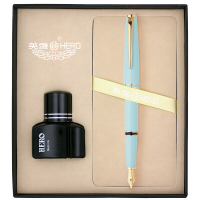 

Hero HERO 981 pink blue gold clip gold pen ink gift box set