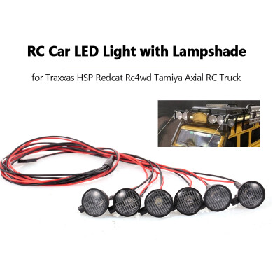 

6pcs RC Car LED Light with Lampshade Decorate for Traxxas HSP Redcat Rc4wd D90 Tamiya Axial Scx10 Hpi