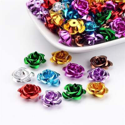 

PH PANDAHALL 100 Pieces Aluminum Rose Flower Tiny Metal Spacer Beads