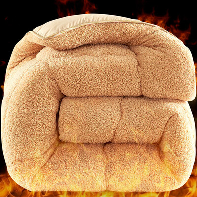 

Ying Xin home textile imitation lamb velvet quilt thick winter quilts quilt dormitory dormitory was single mattress camel 150 200cm-4 kg