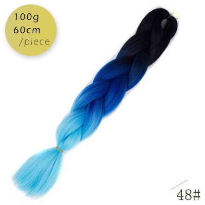 

AISI HAIR 100gpcs 24inch Kanekalon Jumbo Braids Hair Ombre Two Tone Colored Synthetic Hair for Dolls Crochet Hair