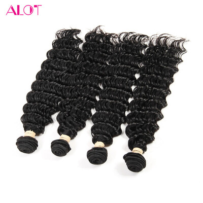

Alot 7A Brazilian Deep Curly Virgin Hair 4Pcs Unprocessed Brazilian Virgin Human Hair Extensions Cheap Brazilian Deep Wave