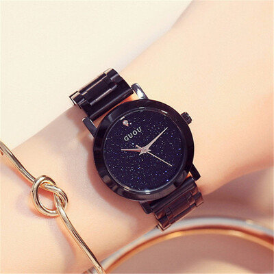 

GUOU Brand Women Luxury Casual Quartz Watch Ladies Rhinestones Watches Full Steel Wristwatches