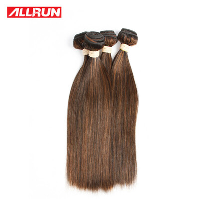 

Special Offer Allrun Piano Brazilian Hair Straight P4/27 Color 16 Inch 100g Double Weft 100% Human Hair Bundles