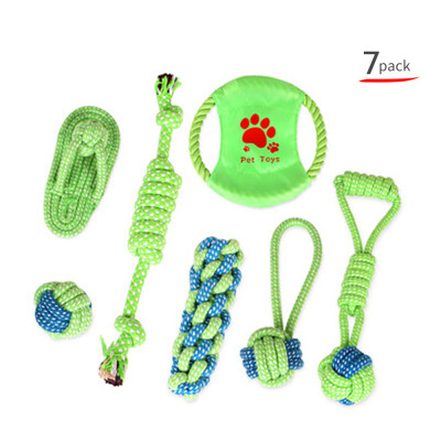 

Dog Rope Toys Set Cotton Puppy Toys Rope Chew Toys 7 PCS