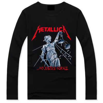 

Mens Black 3D Graphics Printed Rock Skull Pattern Long Sleeve T-Shirt Top Tee Shirt M-XXXLMetallica