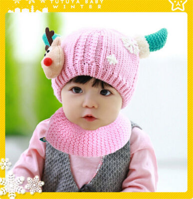 

Christmas Baby Beanie For Boys Girls Cap Cotton Hat Children Deer Print Hats Hot