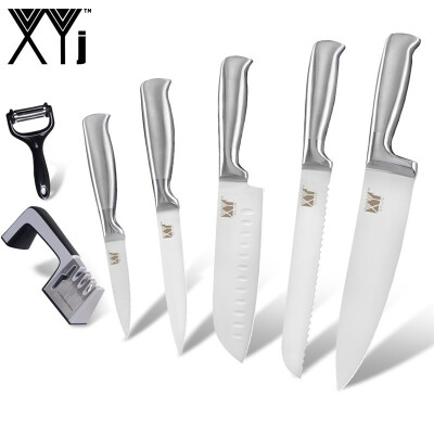 

XYJ Stainless Steel Paring Utility Slicing Bread Chef Knife With Knife Sharpener Peeler