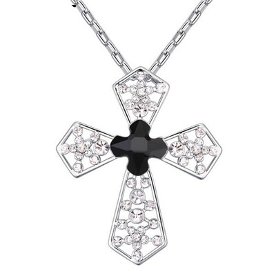 

Австрийский кристалл крест подвеска ожерелья женщин высокого качества Rhinestone белого золота позолоченный христианский подарок ювелирных изделий .23941