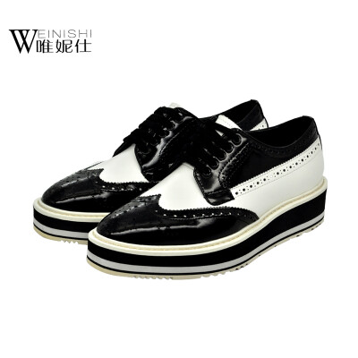 

New paragraph autumn 2017 women's shoes fashion white shoes round head cowhide with flat casual shoes