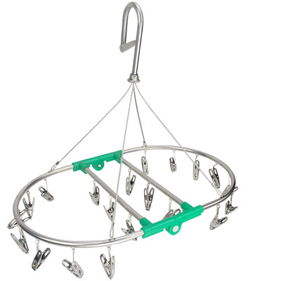 

Merlot upgraded folding steel windproof hook drying rack stainless steel socks baby underwear baby diaper hanger 20 clip