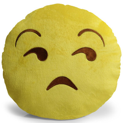 

Emoji Movie Unamused Pillow Plush Round Cushion Stuffed Toy Doll for Kids Bed Chair