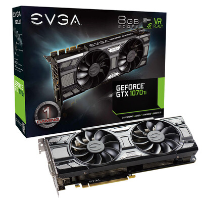 

EVGA GTX 1070Ti SC GAMING, 8 Гб GDDR5 ACX 3.0 графика 1607-1683MHz / 8008MHz Black Edition карта