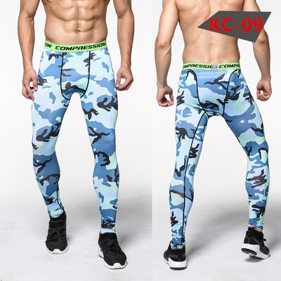 

Men Compression Pants Tights Casual Bodybuilding Mans Trousers Brand Camouflage Army Green Skinny Leggings