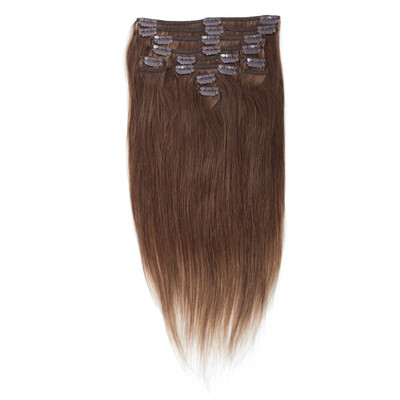 

70g 6 Color Clip In Human Hair Extensions Straight Brazilian Hair 7pcs 16 Clips