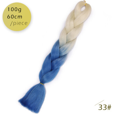 

AISI HAIR 100g / pcs 24inch Kanekalon гигантский косы Волосыломбер Две тонныЦветные синтетические волосы для кукол Вязание крю