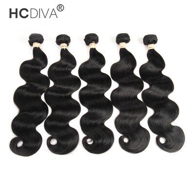 

HCDIVA Peruvian Virgin Hair Body Wave 5 Bundle Lot 100 Unprocessed Human Hair Wholesale Price