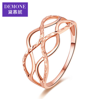 

DEMONE DEMONE SR0331KJ15 18K gold rose gold hollow ring color gold big hollow ring female models Korean version