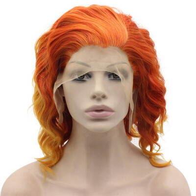 

Iwona Synthetic Hair Lace Front Shoulder Wavy Orange Ombre Wig