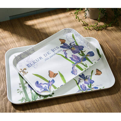 

A Ting Flower-de-luce Melamine Pallet Set of 2 with Different Size
