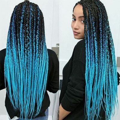 

Synthetic Jumbo Braid Hair Extension 5bundles 24" Three Tone Ombre (Black-Blue-Deepskyblue