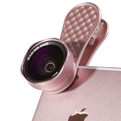 

Curiosity LIEQI LQ-048 mobile lens wide-angle fisheye macro three-in-one suit Apple iphone Huawei SLR external camera petal rose gold